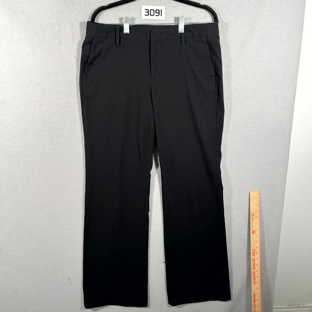 Gap Dress Pants Womens 10 Long Black Stretch Flat Front Straight Fit Formal
